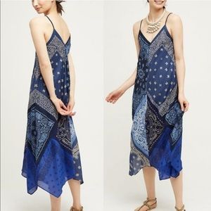 Anthropologie “Holding Horses” Blue Bandana Dress